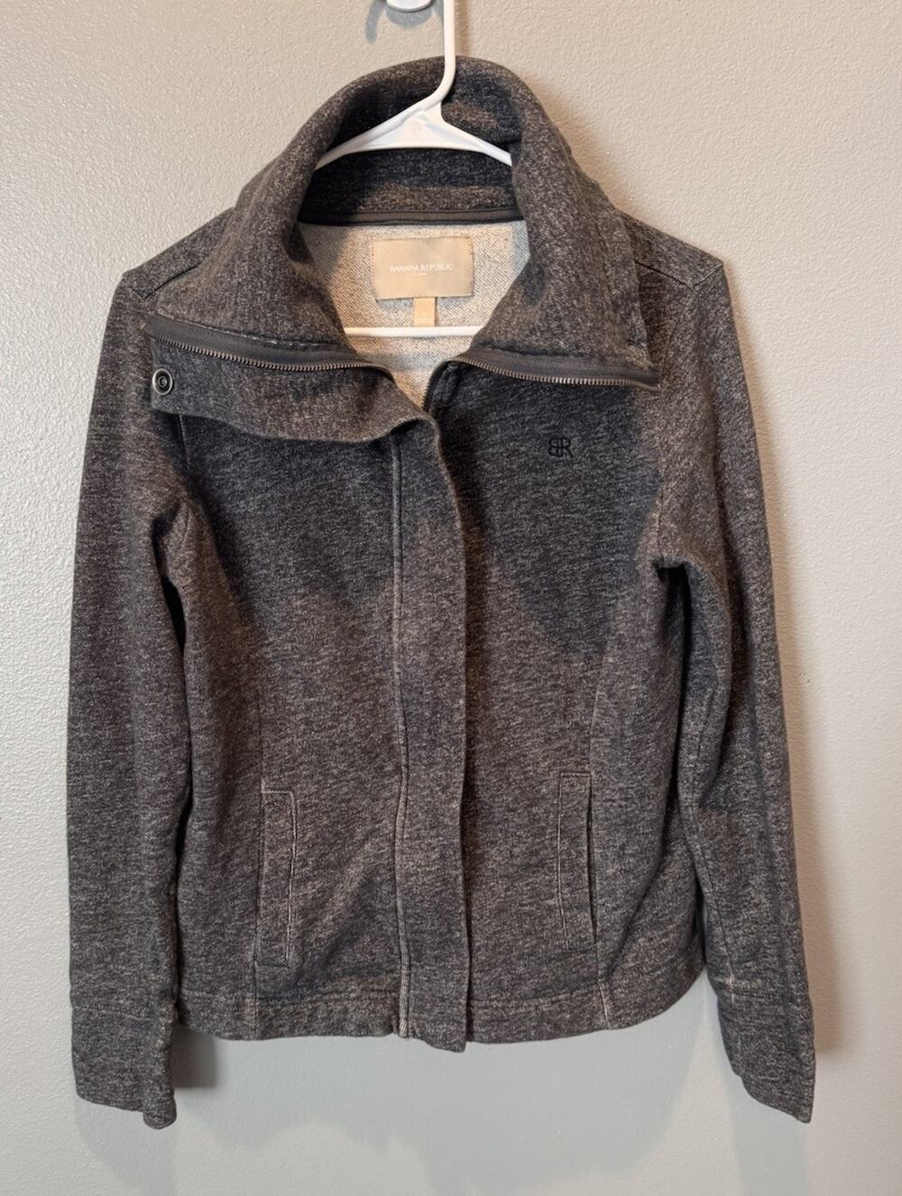 Banana Republic Women's Zip Up Sweatshirt/Jacket Gray Size M